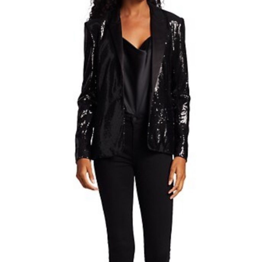 L’Agence Rylee Sequin Tuxedo Jacket​